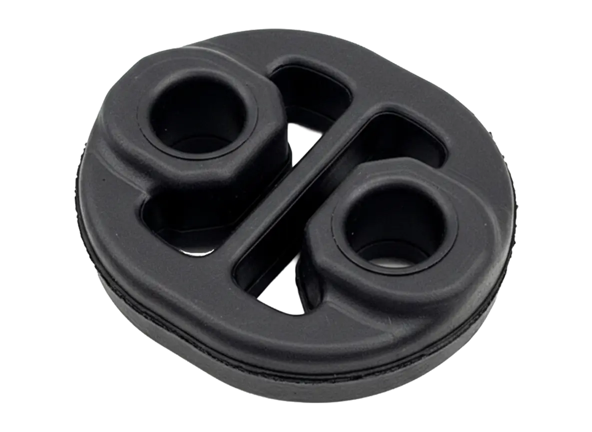 double hole rubber exhaust hanger for heavy duty automotive use