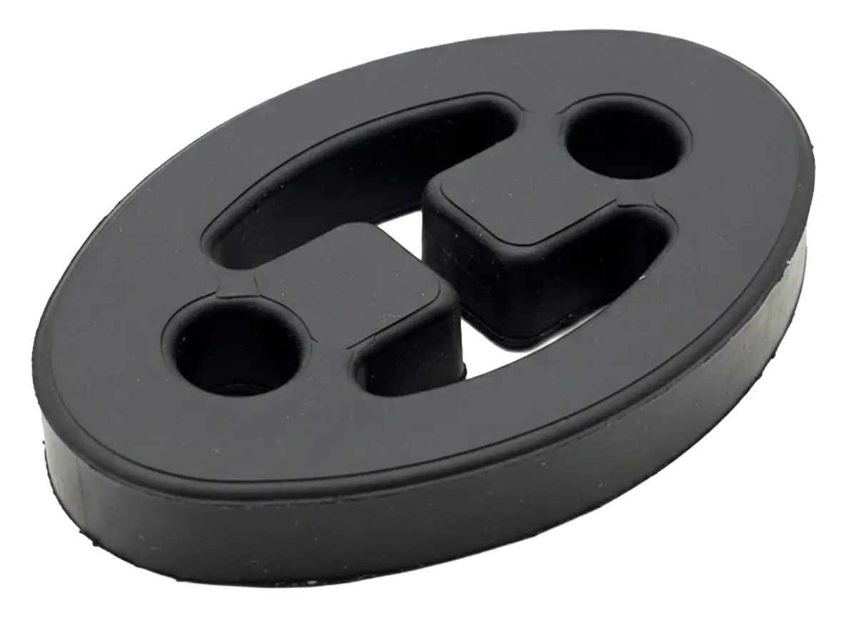 flat oval rubber exhaust hanger mount for vehicle exhaust system